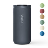 1 x RAW Customer Returns Vinsun thermal mug coffee to go 380ml - stainless steel, leak-proof, double-walled insulated - hot cold drinks - anthracite coffee mug with lid for travel, car, university - RRP €20.16