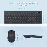 1 x RAW Customer Returns seenda Wireless mouse and keyboard with 2-1 USB A C receiver, wireless keyboard and mouse with mobile phone holder, wireless keyboard with mouse DE layout for Mac OS Windows, laptop tablet PC, black - RRP €25.2