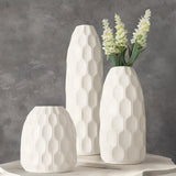 1 x RAW Customer Returns Generisch SECASA Modern Ceramic Decorative Vase Set Pampas Grass Dried Flowers Table Decoration Vase Modern Vintage Flower Vase White for Living Room Bedroom Office White - RRP €37.3