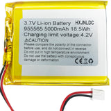 1 x RAW Customer Returns DC 3.7V 5000mAh 955565 Rechargeable Polymer Lithium Battery for DIY 3.7-5V electronic product, Mobile Energy Storage Power Supply Battery Replacement - RRP €25.0