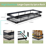 1 x RAW Customer Returns Mangotree Wall Spice Rack, Robust Spice Organizer, Space Saving Hanging Spice Rack, Wall Mounted Storage Rack Organizer for Kitchen, Living Room, Bathroom Black  - RRP €14.99