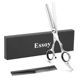 2 x RAW Customer Returns ESSOY professional thinning scissors hair scissors 6.7 inches , stainless steel haircut scissors for the salon at home, hairdressing scissors for women, men, children - RRP €18.52