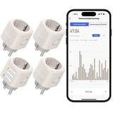 1 x RAW Customer Returns WiFi socket works with Apple HomeKit, smart socket with voice control and remote control, WiFi socket with timer, compatible with Alexa, Google Home, pack of 4, only 2.4 GHz, 10 A - RRP €50.99