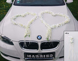 1 x RAW Customer Returns ORCHIDS Hearts Bride Couple Rose Decoration Wedding Car Auto Wedding Car decoration decoration garland car ecru  - RRP €37.31