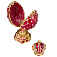 1 x RAW Customer Returns danila-souvenirs Faberg style egg jewelry box with imperial crown 12 cm red - RRP €67.95