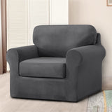 1 x Brand New MINGPINHUIUS Armchair Covers 1 Seater 3 Piece Set - Super Soft Thick Stretch Velvet Sofa Slipcovers Armchair Cover with Separate 1 Backrest Cover and 1 Seat Cushion Cover for Living Room - RRP €62.9