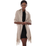 1 x RAW Customer Returns Scarf Shawl Winter Woman Stole Beige Spaosa Scarves Foulard Pashmina Elegant Ceremony - RRP €23.98