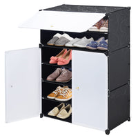 1 x RAW Customer Returns NUKied shoe cabinet, high shoe rack, portable shoe storage shelf, dustproof shoe cabinet, modular cabinet compartment for space saving, shoes slippers storage box, 61cm 31cm 93cm, white - RRP €49.9