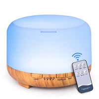 1 x RAW Customer Returns LONID 500ml Essential Oil Diffuser, Ultrasonic Essential Oil Diffuser, Air Humidifier 7 Colorful Lights, Auto Shut Off 4 Timing, Spa, Yoga, Massage, Soothing Wood  - RRP €20.98