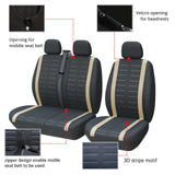 1 x RAW Customer Returns TOYOUN Van Seat Covers 3D Stripe Print Universal Fit for Most Vans Trucks Front Seat Covers Single Double Seat Covers Single Driver Double Passenger Seat... - RRP €28.31