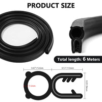 1 x RAW Customer Returns Car door seal 6 meters, universal rubber seal EPDM sealing profile weather protection vehicle sound insulation edge protection profile with seal at the top for cars, boats, mobile homes, trucks and more - RRP €20.99