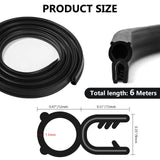 1 x RAW Customer Returns Car door seal 6 meters, universal rubber seal EPDM sealing profile weather protection vehicle sound insulation edge protection profile with seal at the top for cars, boats, mobile homes, trucks and more - RRP €20.99