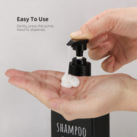 1 x RAW Customer Returns Segbeauty soap dispenser large 500 ml, set of 2 pump dispensers made of plastic for filling, dispenser with label sticker on the shampoo conditioner bottle, for bathroom, transparent black - RRP €13.99