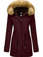 1 x RAW Customer Returns YXP Women s Warm Winter Coat Thick Parka Cotton Fleece with Removable Hood Wine Red, S  - RRP €99.82