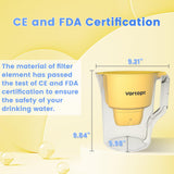 1 x RAW Customer Returns Vortopt Water Filter Jug, 3.5 Liter, Yellow Water Filter Jug, Improves the Taste of Tap Water, Reduces Chlorine and Lead, Lasts 3 Months, BPA Free, L1 1 Filter Included  - RRP €35.99