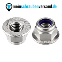 1 x RAW Customer Returns meinschraubenversand.de - Flange nuts self-locking with locking teeth according to DIN 6926 - Locking nuts A2 V2A stainless steel with polyamide clamping part - UKV M10 10 - RRP €10.38