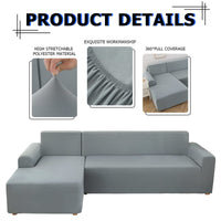 1 x RAW Customer Returns Lydevo Sofa Cover Corner Sofa L Shape Sofa Throws Stretch Sofa Cover L Shape Right or Left with Two Cushion Covers Washable Universal Couch Cover L Shape Sofa Cover L Shape 1 Seater 2 Seater, Light Grey  - RRP €45.99