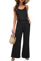 1 x RAW Customer Returns OUGES Women s Summer Sleeveless Jumpsuit Overall Long Pants Suit Casual Playsuit Romper with Pockets Black, M  - RRP €39.31