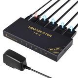 1 x RAW Customer Returns TCNEWCL 4K 60Hz HDMI Splitter 1 in 4 Out, 1x4 1080P 120Hz HDMI Distributor 4 Monitors Simultaneously, Supports 3D HDR HDCP2.3 RGB YUV 4 4 4 for Xbox, PS4, PS3, Roku, Blu-Ray Player, HDTV and Apple TV - RRP €39.99