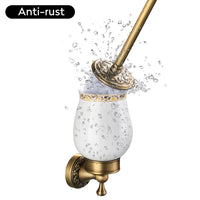 1 x RAW Customer Returns CASEWIND toilet brush holder antique, toilet brushes brass, WC brush set ceramic vintage retro wall mounting with drilling country house style - RRP €34.99