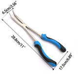 1 x RAW Customer Returns Fishing pliers - needle-nose pliers, loosening pliers - pliers XL curved 28cm - RRP €17.99