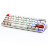 1 x RAW Customer Returns Newmen GM610 Gaming Keyboard, 60 White Gray, with Additional Keycap Game, RGB Mechanical Keyboard, Wireless, Bluetooth and Wired, Upgradeable for Win Mac Android, Gamer Keyboard - RRP €20.4