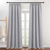 1 x RAW Customer Returns PONY DANCE Blackout Curtains with Gathering Tape Set of 2 H 245 x W 140 cm Curtain Grey Opaque Blackout Curtains Living Room Thermal Curtains Heat Protection Gathering Tape, Silver Grey - RRP €42.95