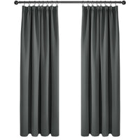 1 x RAW Customer Returns Deconovo Thick Thermal Curtains Opaque Curtain Blackout Curtains with Ruffle Tape, 220 x 140 cm Height x Width , Dark Grey, Set of 2 - RRP €53.95