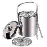 2 x RAW Customer Returns Emsmil ice bucket with lid, tongs and strainer, 3L ice bucket,  ice container, champagne cooler, ice cube container, ice cooler, ice cube cooler, ice bucket for party, restaurant, picnic, beer, champagne, wine - RRP €55.46