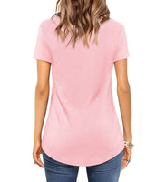 1 x RAW Customer Returns Beluring Women s V-Neck Long Sleeve T-Shirt Autumn Elegant Blouse CB Pink L - RRP €24.28