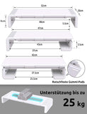 1 x RAW Customer Returns TATEGUARD Foldable Monitor Stand Riser Computer Monitor Stand with Adjustable Width Compatible with iM ac Printer Laptop with Storage Drawer Tablet Cell Phone Stand Holder White - RRP €33.26