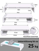 1 x RAW Customer Returns TATEGUARD Foldable Monitor Stand Riser Computer Monitor Stand with Adjustable Width Compatible with iM ac Printer Laptop with Storage Drawer Tablet Mobile Phone Stand Holder White - RRP €35.28