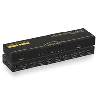 1 x RAW Customer Returns HDMI Splitter 1 in 8 Out Simultaneously 4k 30Hz, HDMI Distributor Supports UHD 4K 3D HDCP1.4 for HDTV,DVD,Xbox,PS3 4,Blu-ray,Projector - RRP €30.24