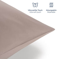 1 x RAW Customer Returns Blumtal duvet cover 200 x 200 cm made of microfibre with 2 pillowcases 65 x 65 cm - bed linen 200 x 200 cm, double bed for mattresses 140 x 190 cm, basic, Oeko-Tex certified, soft, taupe - RRP €49.99