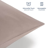 1 x RAW Customer Returns Blumtal duvet cover 200 x 200 cm made of microfibre with 2 pillowcases 65 x 65 cm - bed linen 200 x 200 cm, double bed for mattresses 140 x 190 cm, basic, Oeko-Tex certified, soft, taupe - RRP €49.99