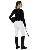 1 x RAW Customer Returns FitsT4 Women s Silicone Riding Leggings with Cell Phone Pocket and Belt Loops, White, XS - RRP €37.3