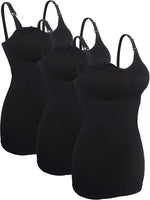 1 x RAW Customer Returns iloveSIA 3X Nursing Tops Set Nursing Fashion Black Breast Feeding Tank Tops Seamless Undershirt Cami Tank Black 2XL - RRP €39.99