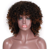 1 x RAW Customer Returns Colorful panda Kinky curly Black Mixed Brown afro curly wigs for women Afro kinky curly wig natural synthetic hair medium length for costume wig or daily use - RRP €25.1