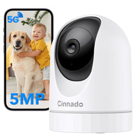 1 x RAW Customer Returns Cinnado 5MP baby monitor with camera - 5G 2.4GHz indoor surveillance cameras, WiFi camera indoor, 360 degree dog camera with motion tracking, compatible with Alexa - RRP €29.74