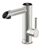 1 x RAW Customer Returns Briwellna Stainless Steel Electric Tap, 220V Hot Water Tap, Instant Hot Water Tap for Bathroom, Electric Tap with Digital Display, Tankless Water Heater Silver  - RRP €99.99