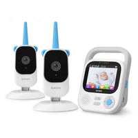 1 x RAW Customer Returns KAWA Baby Monitor with 2 Cameras, 7.11 cm 2.8 Inch 2K HD Camera, No WiFi, Night Vision, Recording Playback, 2-Way Talk, 4X Zoom, Lullabies, 1000 ft Range Baby Monitor, S5 - RRP €139.99