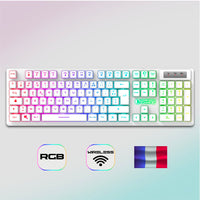 1 x RAW Customer Returns Empire Gaming - Armor RF800 Pack Clavier Souris Gaming sans Fil AZERTY Fran ais-Layout RGB avec Tapis de Souris -Clavier 2.4G -Souris 4800 DPI -PC PS4 PS5 Xbox One Series Mac - White - RRP €43.99