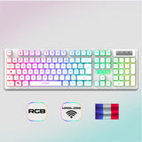 1 x RAW Customer Returns Empire Gaming - Armor RF800 Pack Clavier Souris Gaming sans Fil AZERTY Fran ais-Layout RGB avec Tapis de Souris -Clavier 2.4G -Souris 4800 DPI -PC PS4 PS5 Xbox One Series Mac - White - RRP €43.99