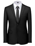 1 x RAW Customer Returns Cegerne Men s Jacket Sporty Leisure Blazer Business Suit Jacket One Button Men Suit, Black, S - RRP €60.99