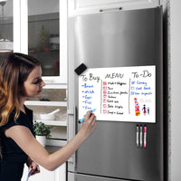 1 x RAW Customer Returns CUHIOY Magnetic Whiteboard Fridge Magnetic Board A3 for Family Menu Weekly Planner, Shopping List, Memo Reminder Note, Children s Graffiti Wipeable Flexible Magnet White Board, 4 Markers 1 Eraser - RRP €18.99