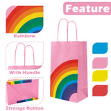 2 x RAW Customer Returns JOYSKY 24pcs Rainbow Paper Gift Bags, Kraft Paper Bags with Handles, 4 Colors, 130 x 80 x 220mm, Kids Birthday Bags for Christmas, Halloween, Birthday, Wedding and Party - RRP €16.1