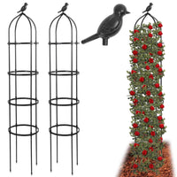 1 x RAW Customer Returns pieces climbing support climbing obelisk metal 175cm, weatherproof garden climbing support for roses and flowers, garden obelisk, free-standing climbing support for climbing plants, climbing column 32cm diameter  - RRP €34.72