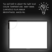 1 x RAW Customer Returns GAOMON GA3 light table - continuously dimmable A3 light pad with cutting mat - RRP €54.4