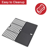 1 x RAW Customer Returns GriHero 43 x 63CM cast iron grill grate grill plate for Enders Boston 3, Enders Monroe Pro 3, Colorado 3, Charbroil, Landmann Triton 3 4, Barbecook Siesta 310 gas grill accessories - RRP €67.33