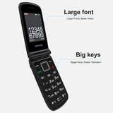 1 x RAW Customer Returns Mobile Phone for the Elderly with Large Keys, Ukuu Flip Mobile Phones 2.4 Inch Screen Easy to Use Cell Phone for the Elderly with SOS Button, Camera, FM Radio, Black - RRP €32.45